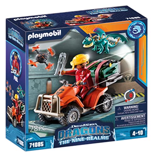🔥 STARKER PREIS (-53%) PLAYMOBIL DreamWorks Dragons 71085 Dragons: The Nine Realms - Icaris Quad & Phil, Dragons-Figur, Spielzeug-Drache und Quad, Spielzeug für Kinder ab 4 Jahren