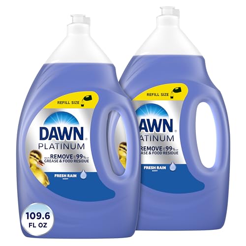 Dawn Platinum Dish Soap Liquid, Dishwashing Liquid, Grease Removal, Fresh Rain, 2x54.8oz Bundle