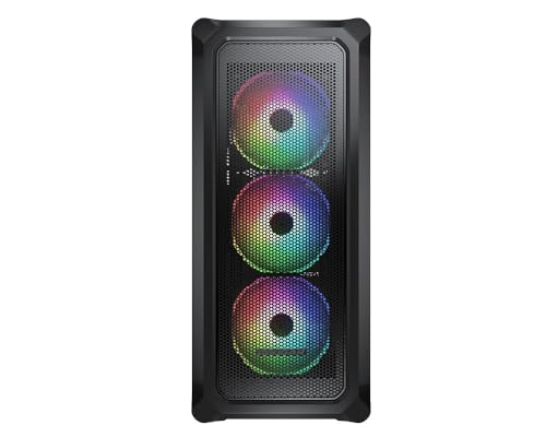 Gabinete Gamer Cougar Archon 2 Mesh RGB, Mid Tower, Vidro Temperado, ATX, Black, Sem Fonte, Com 3 Fans - 385CC50.0001