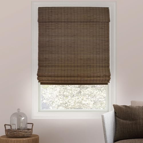 CHICOLOGY Bamboo Roman Shades - Customer Favorite Blackout Blinds for Windows, Premium Quality, Ideal for Home, Moose (Blackout) Brown, 31" W X 64" H