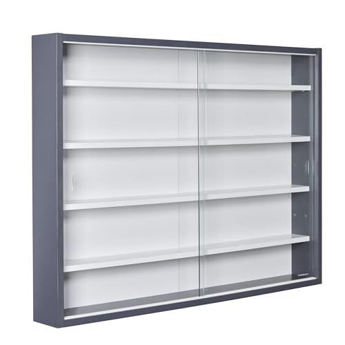 (-37%) Inter Link Sammlervitrine Glasvitrine für Figuren Wandvitrine Grau 80x60cm