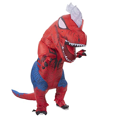 MARVEL Spider-Rex Official Adult Inflatable Halloween Costume - Inflatable Jumpsuit with Built-In Fan, Gloves, Battery Box