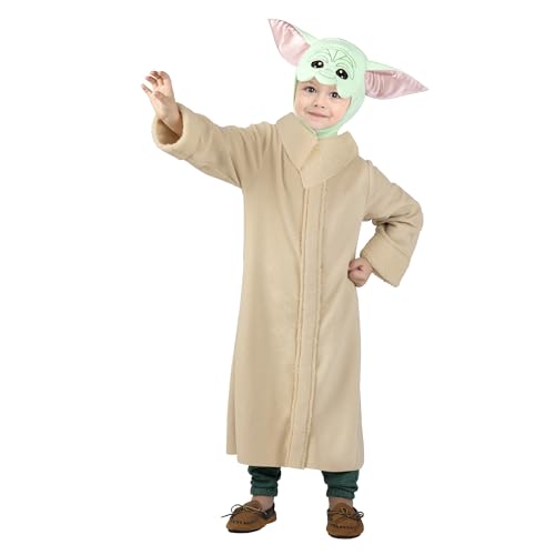 Star Wars Mandalorian Official Toddler Halloween Costume - Premium Quality Fabric Robe and Headpiece(3-4T)