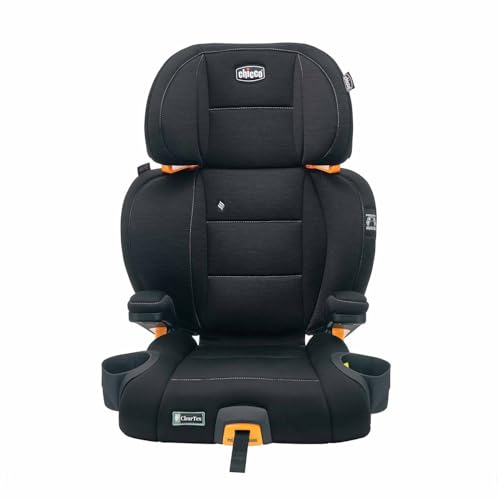 Chicco KidFit ClearTex Plus 2-in-1 Belt-Positioning Booster Car Seat, Backless and High Back Booster Seat, for Children Aged 4 Years and up and 40-100 lbs. | Obsidian/Black