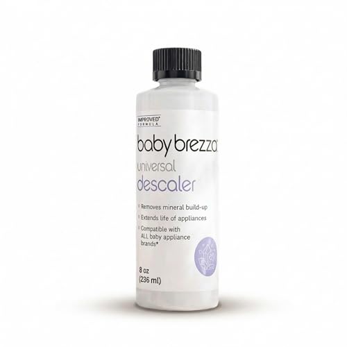 Baby Brezza Descaler 8 oz. Made in USA. Universal Descaling Solution for Baby Brezza and other baby appliances. Removes mineral build-up and extends your machine’s lifespan.