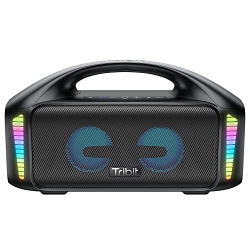 Tribit StormBox Blast Portable Speaker: 90W Loud Stereo Sound with XBass, IPX7 Waterproof Bluetooth Speaker with LED Light, Bluetooth 5.3&TWS, Custom EQ, 30H Playtime for Outdoor