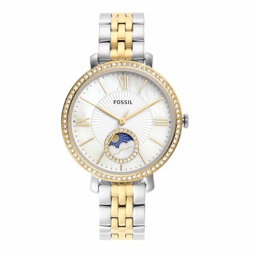 ⚡ BLITZDEAL (-49%) Fossil Damenuhr Jacqueline, Multifunktionswerk, 36mm 2Tone Edelstahlgehäuse mit Edelstahlarmband, ES5166
