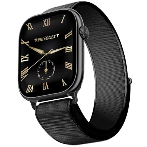 Fire-Boltt Ninja X Ring Smart Watch with 1.96” Large Display, Bluetooth Calling, Wireless Charging, AI Voice Assistant, 500+ Watch Faces, Health Suite