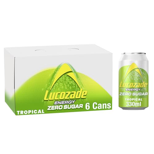 Lucozade Energy Zero Sugar Drink Tropical 330ml can