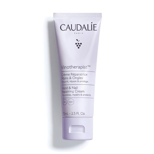 Caudalie Vinotherapist Hand and Nail Cream with Shea Butter and Grapeseed Oil, Vegan and Dermatologically Tested - 75 mL