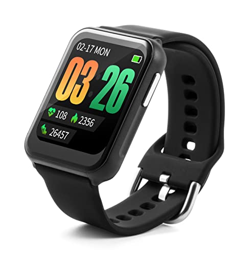 ⚡ BLITZDEAL (-79%) Technaxx Smartwatch Fitnessuhr mit 1,69 Zoll Display TX-SW7HR mit Fitness Tracker, Blutsauerstoff, Körpertemperatur, Kalorienzähler, Schlaftracker, SMS, Whatsapp Funktion, etc