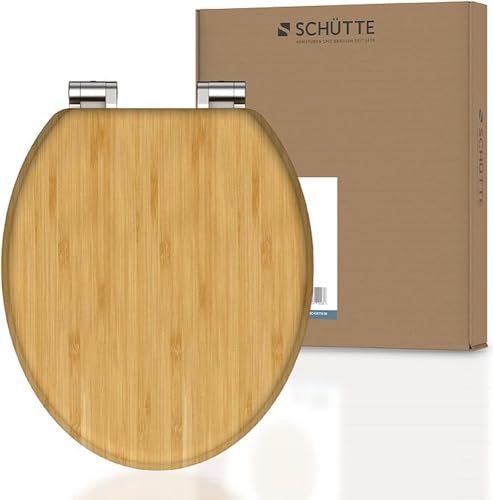 (-30%) SCHÜTTE WC-Sitz BAMBOO mit Absenkautomatik aus Bambus, Klodeckel für WC