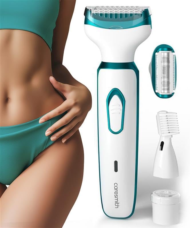 Caresmith Bloom 6 in 1 Face & Body Hair Trimmer for Women | 3 Heads- Body Trimmer & Shaver, Face Trimmer & Eyebrow Trimmer | Rechargeable | Hair Remov
