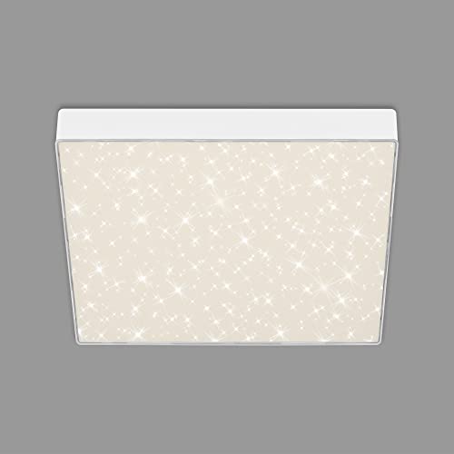 🔥 STARKER PREIS (-45%) BRILONER - LED Deckenlampe mit Sternenhimmel, rahmenlos, neutralweiße Lichtfarbe, LED Lampe, Deckenleuchte, Wohnzimmerlampe, Schlafzimmerlampe, Küchenlampe, 28,7x28,7x3,6 cm, Weiß