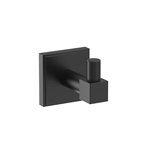 Amerock BH36070MB | Matte Black Single Robe Hook | 1-7/8 in. (48 mm) Length Towel Holder | Appoint | Towel Hook for Bathroom | Bathroom Hardware | Bath Accessories