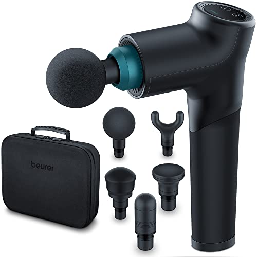 (-48%) Beurer MG 185 Massagepistole, Massage Gun mit 5 Aufsätzen, kraftvolle Triggerpunktmassage, Lockerung von Verspannungen, Muskelmassagegerät mit 9 Intensitätsstufen, mit Akku
