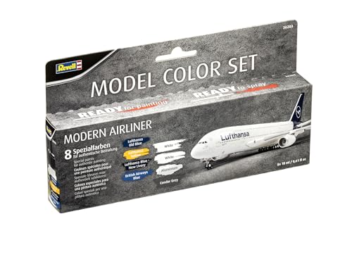 🔥 STARKER PREIS (-36%) Revell Modellbau I Farbset für Zivile Flugzeug Farben Set Passagierflugzeuge I 8 Farben im Set für Modellbau Flugzeuge zum bemalen I Authentischer Look für Modellbau Flieger