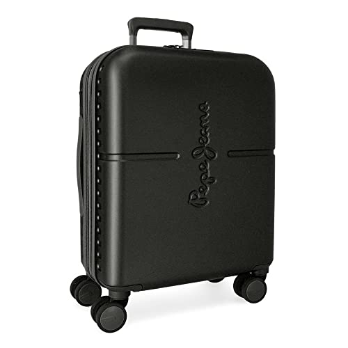 🔥 SELTEN SO GÜNSTIG (-68%) Pepe Jeans Highlight Kabinentrolley, schwarz, 40 x 55 x 20 cm, starr, ABS-Verschluss, integriert, 37 l, 2,74 kg, 4 Räder, ausziehbar, Handgepäck
