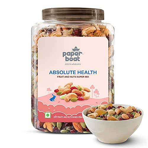 Paper Boat Absolute Health Dry Fruits Mix, Premium Trail Mix | Healthy Mixed Nuts with Dry Fruits | Almonds | Cashews | Cranberry | Pumpkin Seeds | Ca