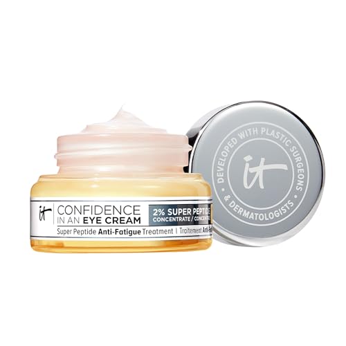 IT Cosmetics Confidence in an Eye Cream - Anti Aging Peptide Eye Cream for Dark Circles & Wrinkles, Lightweight 48HR Hydration, 2% Super Peptide Concentrate, Smooth & Brighten Undereye - 0.5 fl oz