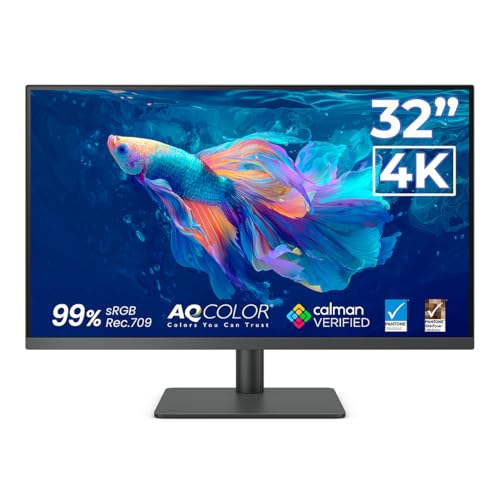BenQ Creative Pro PD3205U 31.5" (80 cm) 3840 x 2160p LCD 4K IPS HDR10 Monitor| UHD| 99% sRGB| 99% Rec.709| |AQCOLOR Technology| Factory-Calibrated| Co