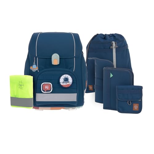 (-46%) LÄSSIG 7-teiliges Schulranzen Set Kinder/School Set Boxy Unique navy