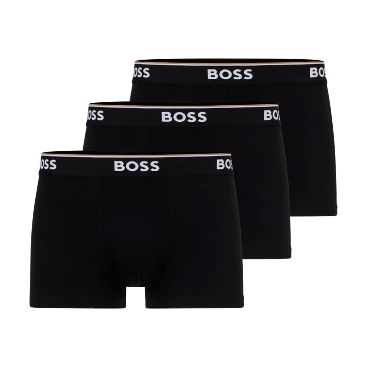 (-36%) BOSS Hugo Herren Trunk 3p Co/EL Boxershorts, New - Black1, L