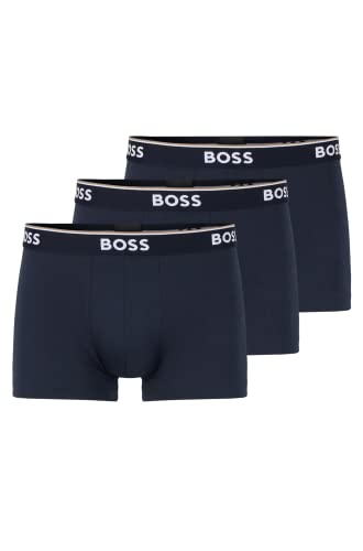 (-28%) BOSS Hugo Herren Trunk 3p Co/EL Boxershorts, New - Open Blue480, M