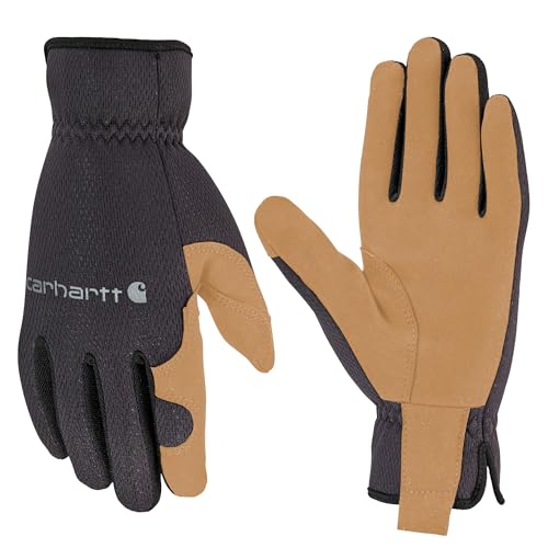 Carhartt Men's High Dexterity Open Cuff Glove, Black Barley, Large