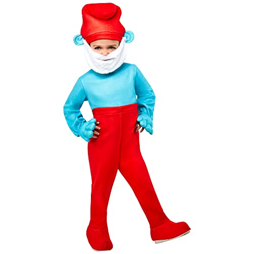 The Smurfs: Papa Smurf Costume for Toddlers by Rubies, Boy's 4T