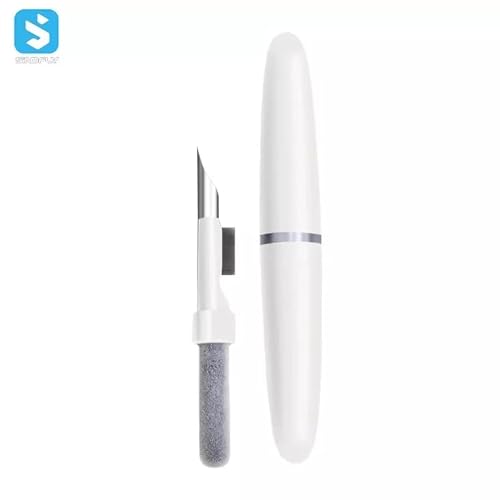 Hyashee Cleaner Kit for Airpods Pro 1 2 3 Multi-Function Cleaning Pen with Soft Brush Flocking Sponge for Bluetooth Earphones Case Cleaning Tools White