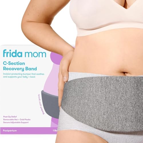 Frida Mom C-Section Hot & Cold Therapy Belly Binder, C-Section Recovery Must Have Belly Band, Incision Protector, for Post-Op & Swelling, Postpartum Essentials, After Birth Brace, Abdominal Binder