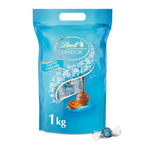 (-34%) Lindt Schokolade | LINDOR Salted Caramel | 1kg Beutel | 80 Kugeln aus feiner Milch-Schokolade mit zartschmelzender Salz-Karamell-Füllung | Premiumschokolade für Genussmomente & Geschenke