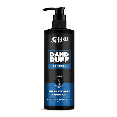 Beardo Dandruff Control Sulphate Free Shampoo for men 200 ml | Anti Dandruff | Sulphate and Paraben Free | Climbazole, Menthol & Biotin for Dandruff