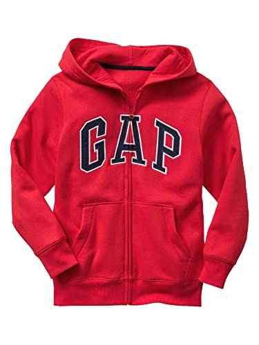 GAP boys Logo Hoodie Zip Sweatshirt, Pure Red V2, Small US
