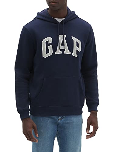 GAP mens Logo Fleece Hoodie Sweatshirt, Tapestry Navy, Medium US
