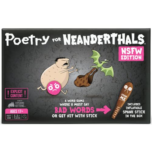 Exploding Kittens Poetry for Neanderthals NSFW Edition 2+ Players - Ages 17+ - 15 Minutes to Play - Adult Competitive Word Guessing Game - Party Game, Family Game Night, Adult Card Game