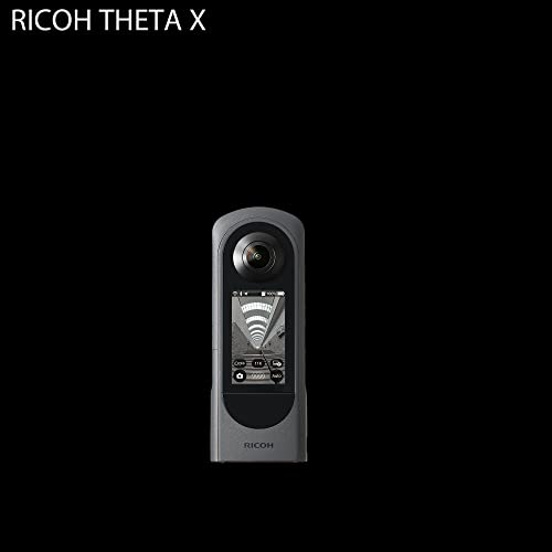 Ricoh 360 Degree Camera Theta X, High Resolution Image of Approx 60M, 5.7K 360, Touch Screen, Interchageable Battery, External Memory Card