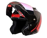 Vega Crux Dx Checks FlipUp Full Face Helmet Black Red Size M 1312