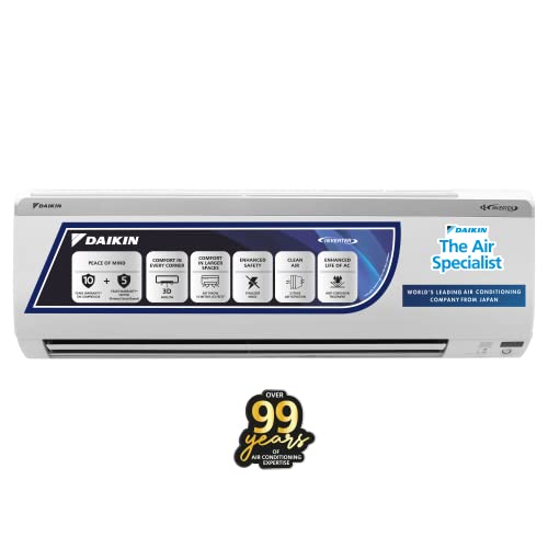 Daikin 1.5 Ton 5 Star Inverter Split AC (Copper, PM 1.0 Filter, 2022 Model, JTKJ50U, White)