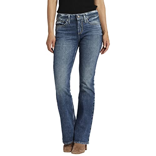 Silver Jeans Co. Women's Suki Mid Rise Curvy Fit Bootcut Jeans, Med Wash SJL294, 29W x 33L