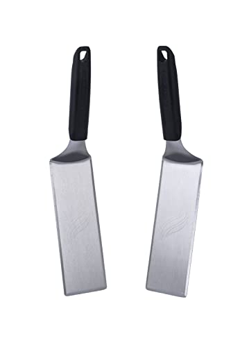 BLACKSTONE 5550 Extra Long Griddle Spatula Set of 2- Perfect Heavy-Duty Stainless Steel Premium Flat Top BBQ Grill Accessories, Non-Slip Plastic Handle, Heat Resistant, Dishwasher Safe Easy to Clean