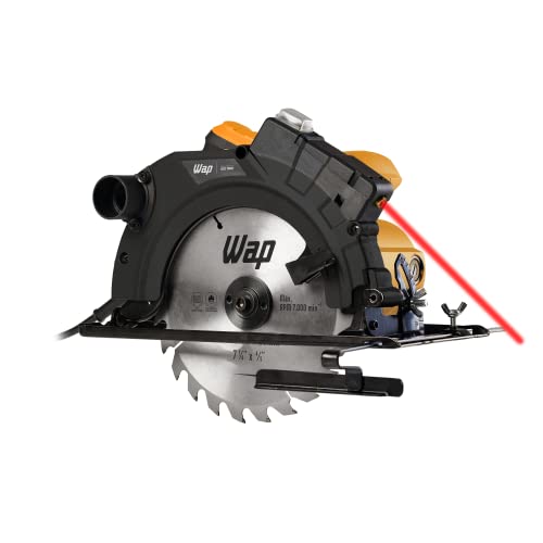 WAP Serra de Circular 7.1/4" ESC 1500 com Guia a Laser e Base de Ajuste até 45°, Empunhadura Emborrachada, 1500W 127V