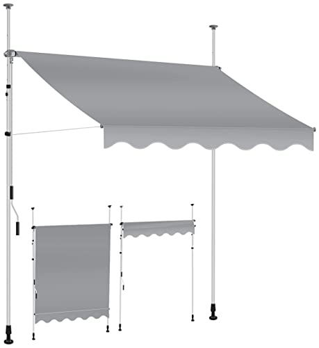 (-37%) KESSER® Klemmmarkise mit Handkurbel Balkon | Balkonmarkise ohne Bohren | Markise UV-beständig höhenverstellbar & wasserabweisend | Sonnenschutz für Balkon Terrasse & Garten, Terrassenüberdachung 400cm