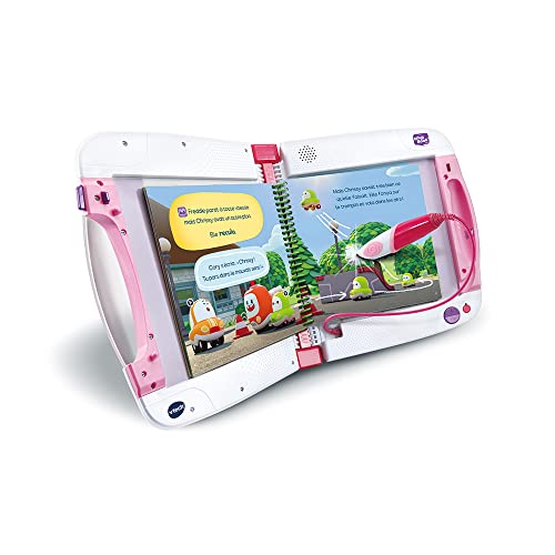 VTech - MagiBook v2 Starter Pack Rose, Plateforme de Lecture Interactive avec Livre Éducatif Niveau 1 l'École des Super-Héros Tut Tut Cory Bolides, Cadeau Enfant de 2 Ans à 8 Ans - Contenu en Français
