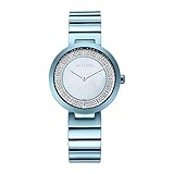 Titan Quartz Analog Blue Dial Stainless Steel Strap Watch for WomenNS95162QM02