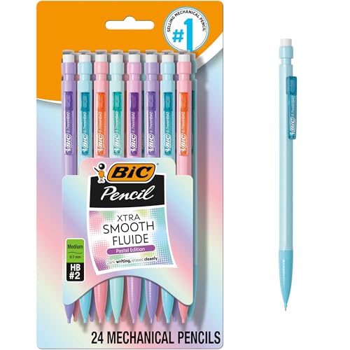 Bic Xtra Smooth Pastel Mechanical Pencils With Erasers Medium Point