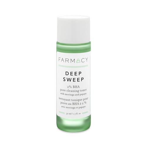 Farmacy 2% Salicylic Acid Toner for Face - Deep Sweep BHA Liquid Exfoliant + Pore Cleaner - Controls Oil, Gently Exfoliates + Refines Pores - Skin Care for Combo, Oily + Blemish-Prone Skin - (50ml).