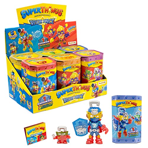 ⚡ BLITZDEAL (-70%) SUPERTHINGS Serie Rescue Force - Komplette Kollektion der 6 Kazoom Kids aus der neuen Serie. Jedes , kommt mit 1 SuperThing und 1 Kampfzubehör