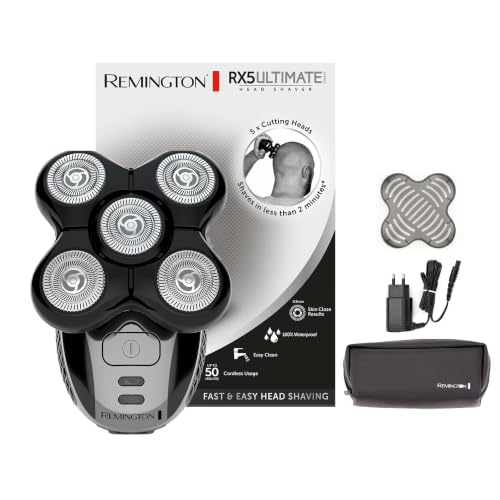 (-38%) Remington Glatzen- Rasierer Herren elektrisch, Kopf- Rasierapparat Lithium (Schwarz, 5 Scherköpfe, glattes Rasurergebnis mit max. 0,2mm, Haar-Auffang-Kammer, Detail-Trimmer) Kopfrasierer XR1501
